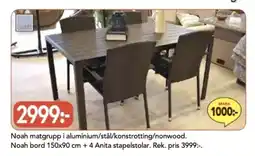 Bo Ohlsson Noah matgrupp i aluminium/stål/konstrotting/nonwood erbjuda