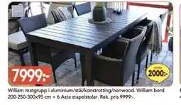 Bo Ohlsson William matgrupp i aluminium/stål/konstrotting/nonwood erbjuda