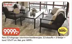 Bo Ohlsson Rana hörnsoffa hög i aluminium/textilene/glas erbjuda