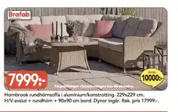 Bo Ohlsson Hornbrook rundhörnsoffa i aluminium/konstrotting erbjuda