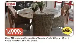 Bo Ohlsson Circus 150 matgrupp i konstrotting/aluminium/teak erbjuda