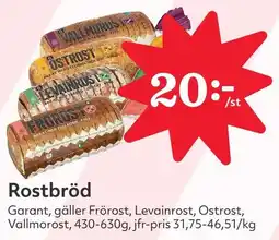 Östenssons GARANT Rostbröd erbjuda
