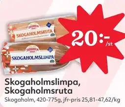 Östenssons Skogaholmslimpa, skogaholmsruta erbjuda