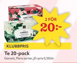 Östenssons GARANT Te 20-pack erbjuda