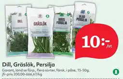 Östenssons GARANT Dill, gräslök, persilja erbjuda