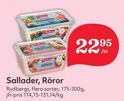 Östenssons RYDBERGS Sallader, röror erbjuda