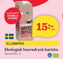 Östenssons GARANT Ekologisk havredryck barista erbjuda