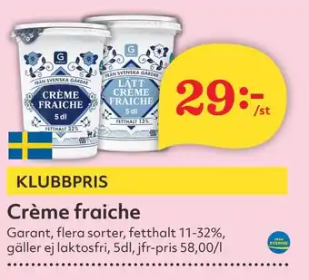 Östenssons GARANT Crème fraiche erbjuda