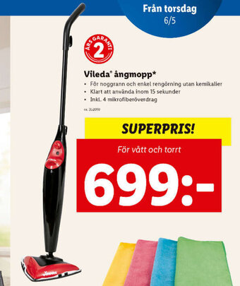 Lidl Vileda ångmopp erbjuda