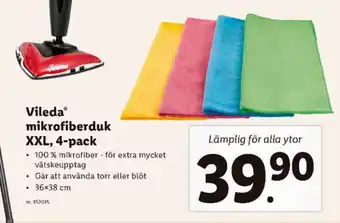 Lidl Vileda mikrofiberduk XXL, 4-pack erbjuda
