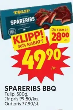 Ica Hajen Lagpris TULIP Spareribs bbq erbjuda