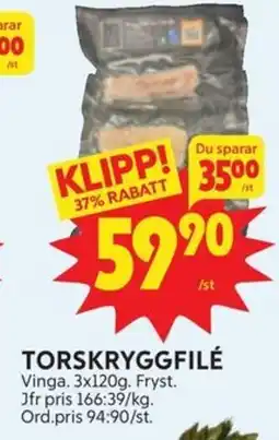 Ica Hajen Lagpris VINGA Torskryggfilé erbjuda