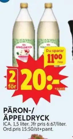 Ica Hajen Lagpris ICA Päron-/ äppeldryck erbjuda
