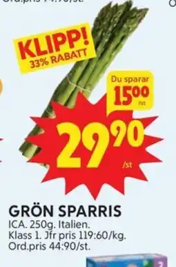 Ica Hajen Lagpris ICA Grön sparris erbjuda