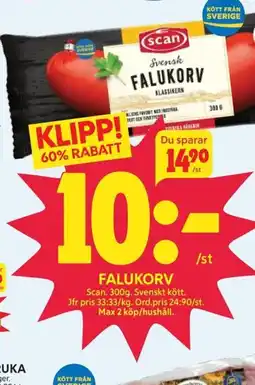 Ica Hajen Lagpris SCAN Falukorv erbjuda