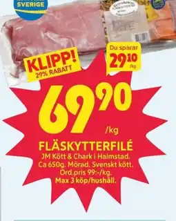 Ica Hajen Lagpris Fläskytterfilé erbjuda