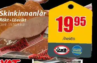Extra Mjällby Stormarknad Skinkinnanlår Rökt Lösvikt erbjuda
