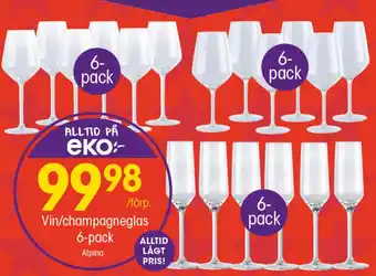 EKO Vin/champagneglas 6-pack erbjuda