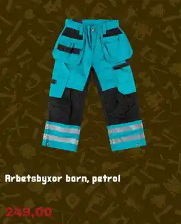 Clas Ohlson Arbetsbyxor barn, petrol erbjuda