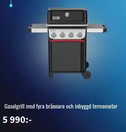NetOnNet Gasolgrill med fyra brännare och inbyggd termometer erbjuda