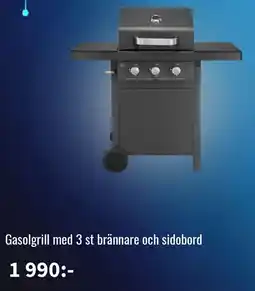 NetOnNet Gasolgrill med 3 st brännare och sidobord erbjuda