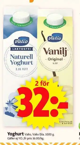 ICA Supermarket Yoghurt 2x1000g erbjuda