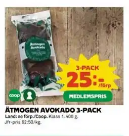 Coop Ätmogen avokado 3-pack erbjuda