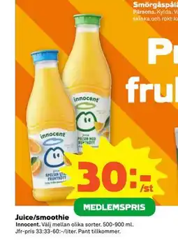 Stora Coop Juice/smoothie erbjuda