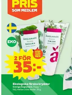 Stora Coop Ekologiska färska kryddor erbjuda