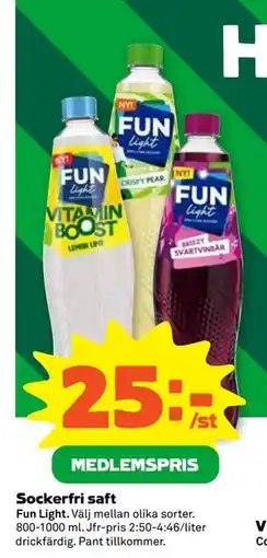 Stora Coop Sockerfri saft erbjuda