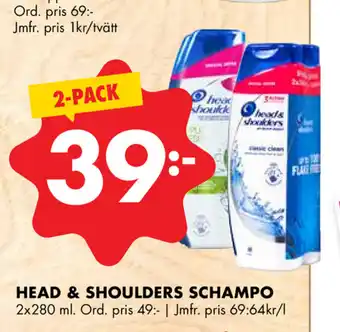 Head & Shoulders Schampo 2x280ml