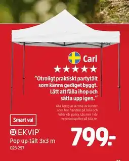 Jula Pop up-tält 3x3 m erbjuda