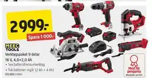 Jula Verktygspaket 9 delar 18 V, 4,0+2,0 Ah erbjuda