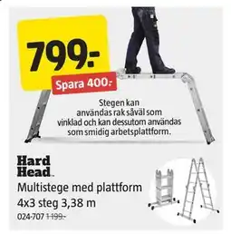 Jula Multistege med plattform 4x3 steg 3,38 m erbjuda