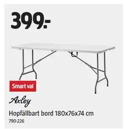 Jula Hopfällbart bord 180x76x74 cm erbjuda