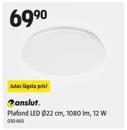 Jula Plafond LED Ø22 cm, 1080 lm, 12 W erbjuda