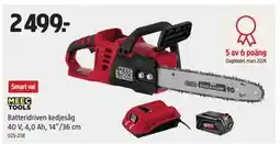 Jula Batteridriven kedjesåg 40 V, 4,0 Ah, 14”/36 cm erbjuda