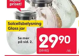 Rusta Solcellsbelysning Glass jar erbjuda
