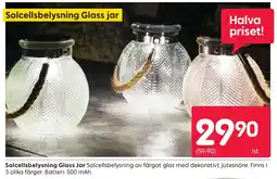 Rusta Solcellsbelysning Glass jar erbjuda
