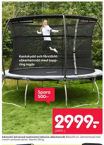 Rusta Adrenalin Advanced studsmatta inklusive säkerhetsnät erbjuda