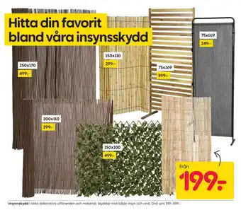 Rusta Insynsskydd erbjuda