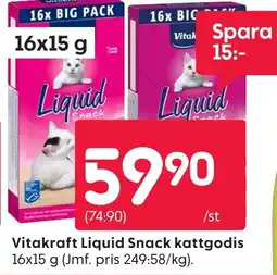 Rusta Vitakraft Liquid Snack kattgodis erbjuda
