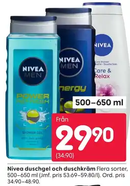 Rusta NIVEA duschgel och duschkräm erbjuda
