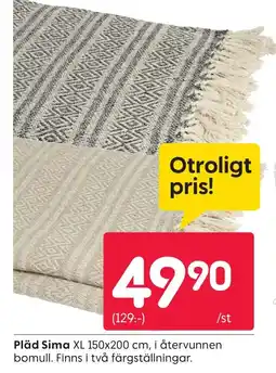 Rusta Pläd Sima erbjuda