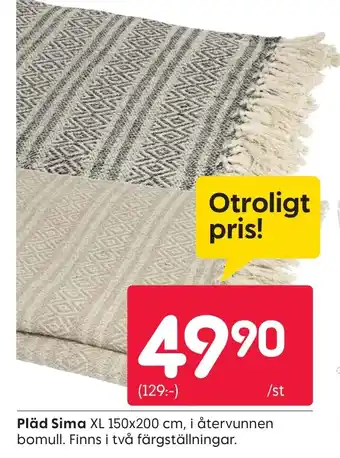 Rusta Pläd Sima erbjuda