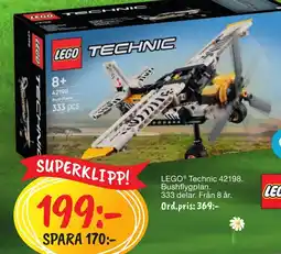 Leklust LEGO® Technic 42198. Bushflygplan. 333 delar. Från 8 år. erbjuda
