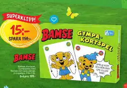 Leklust Bamse. Kortspel. Gympapass med erbjuda