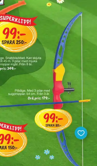 Leklust Pilbåge. Med 3 pilar med erbjuda