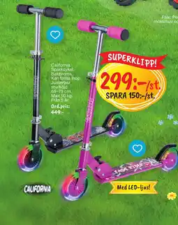 Leklust California. Sparkcykel. Bakbroms. Kan fällas ihop. erbjuda