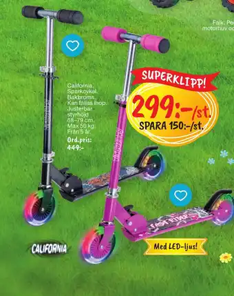 Leklust California. Sparkcykel. Bakbroms. Kan fällas ihop. erbjuda